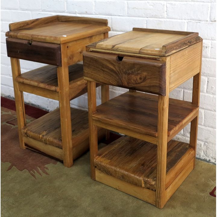 2 RUSTIC PEDESTALS