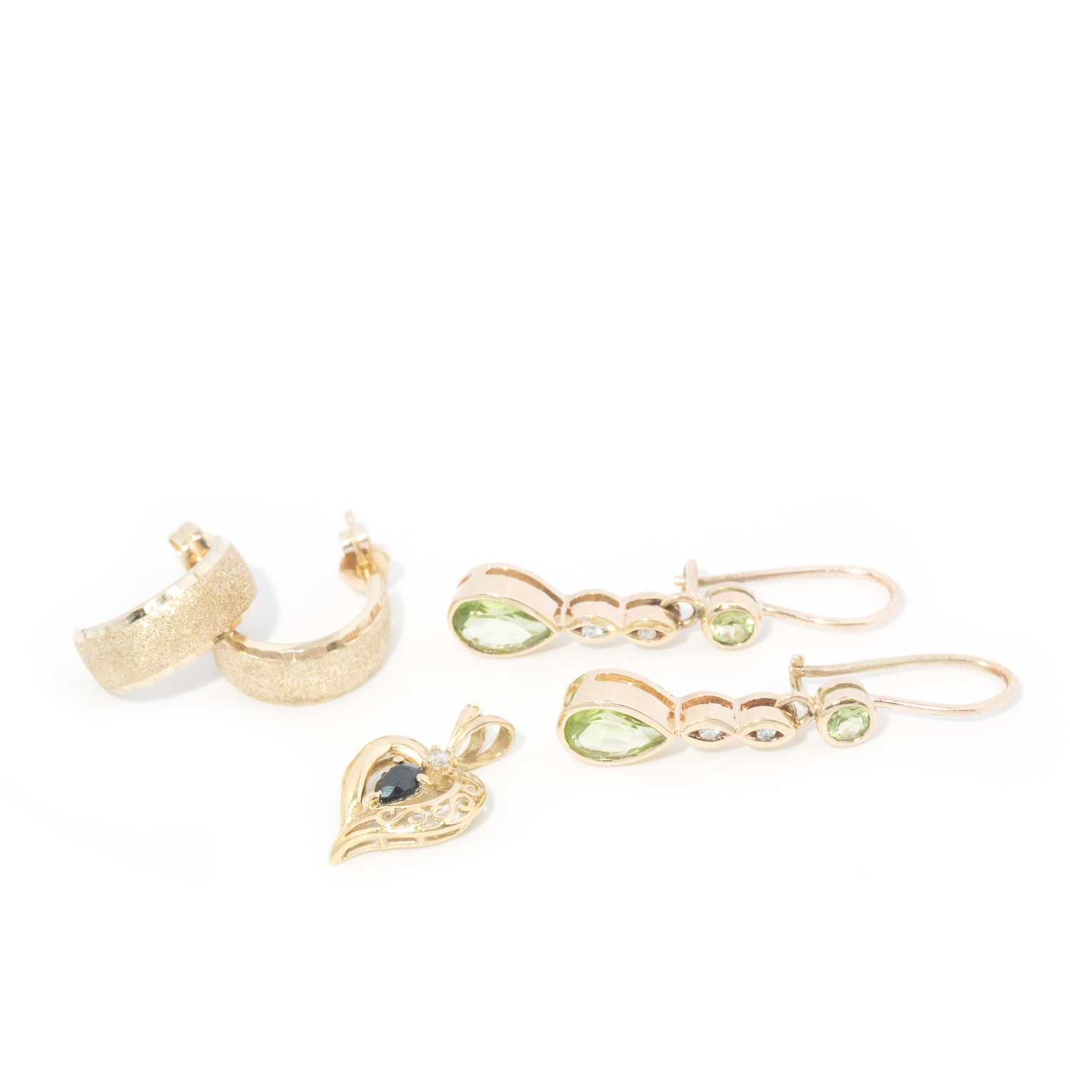 9ct Earrings and Pendant
