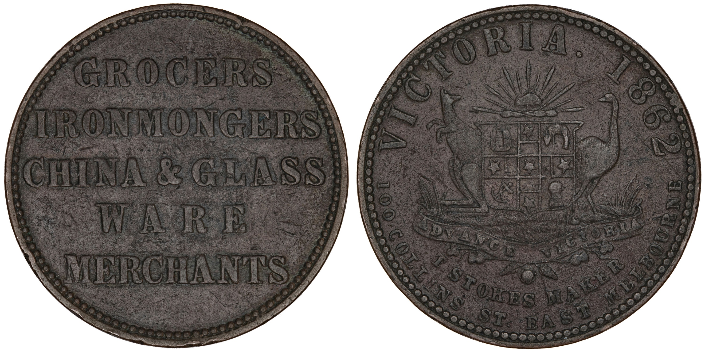 170 · A.397 (Murray & Christie) - Castlemaine, VIC, Mule Penny, 1862,  Fine