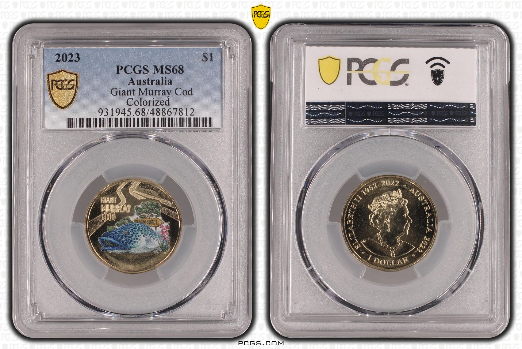 Elizabeth II, Giant Murray Cod , One Dollar, 2023, PCGS MS68