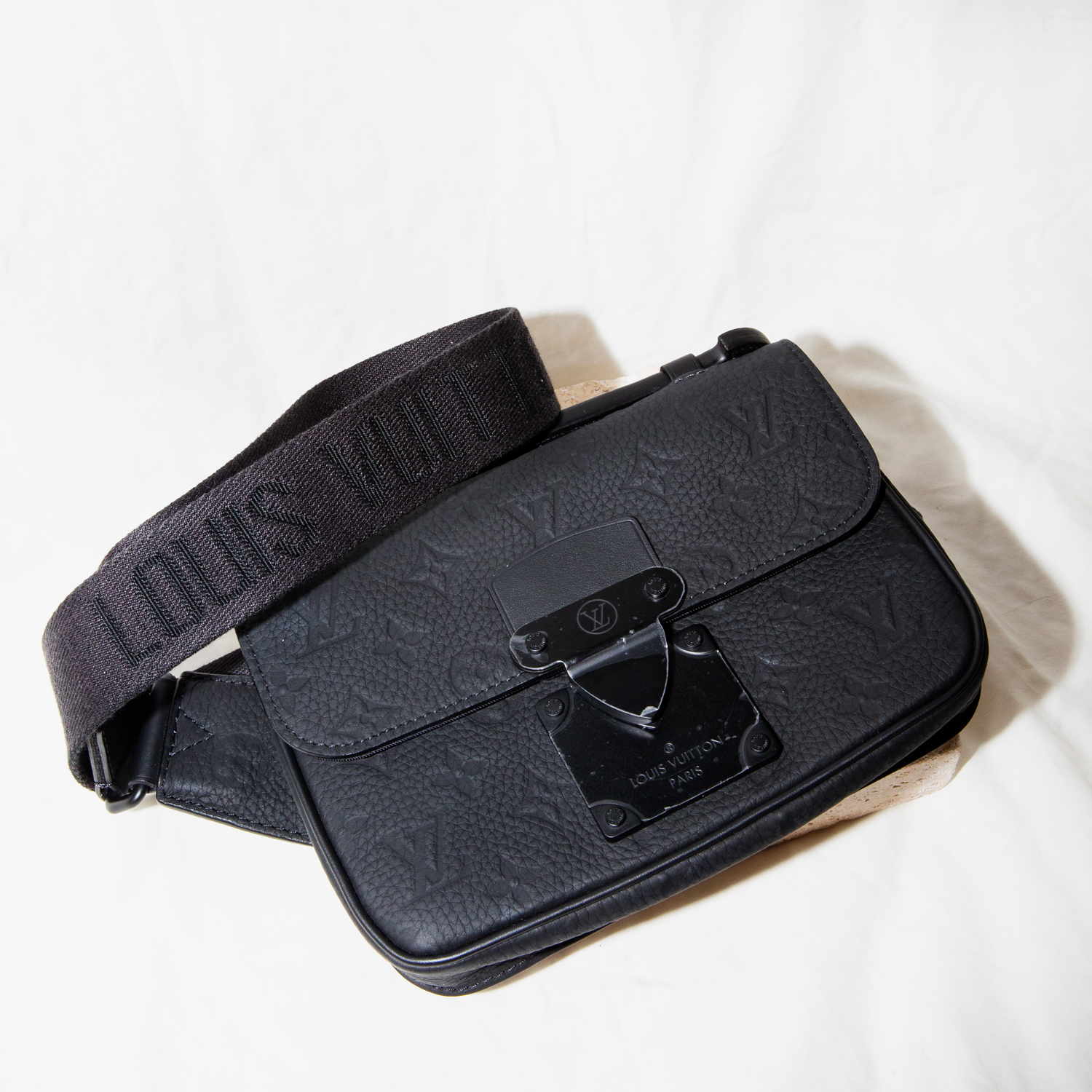 Louis Vuitton S-Lock Messenger - Black Monogram Taurillon Leather