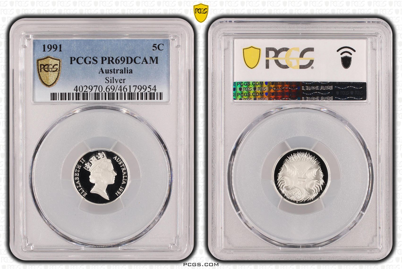 Silver, Five Cent, 1991, PCGS PR69DCAM