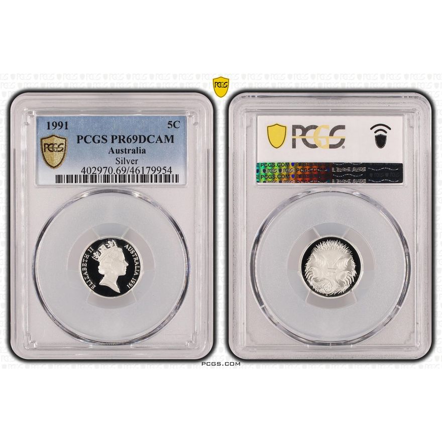 Silver, Five Cent, 1991, PCGS PR69DCAM