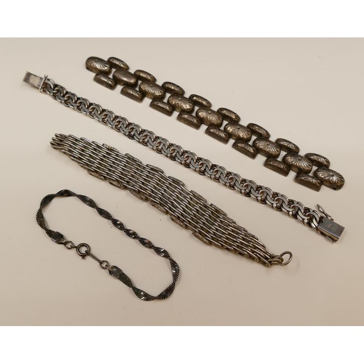 Group 4pc Sterling Bracelets- 152g