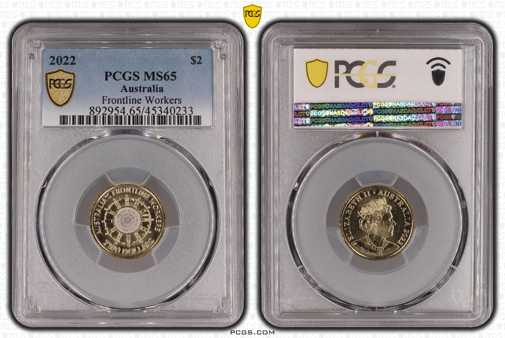 Elizabeth II, Frontline Workers, Two Dollar, 2022, PCGS MS65