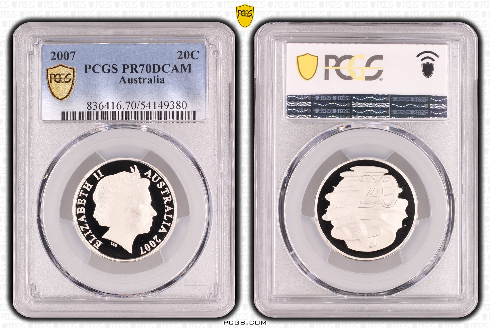 Twenty Cent, 2007, PCGS PR70DCAM