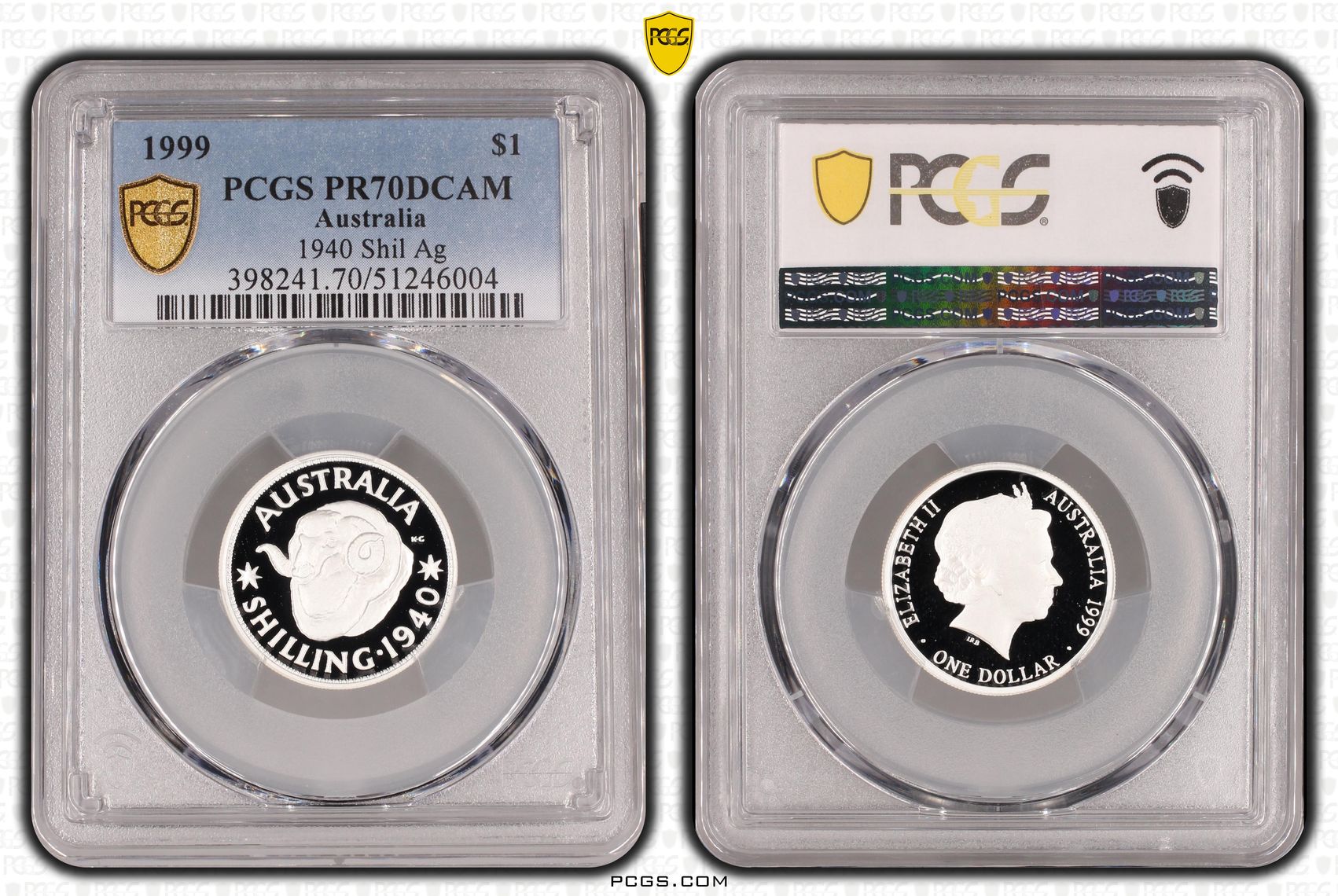 1940 Shil Ag, One Dollar, 1999, PCGS PR70DCAM