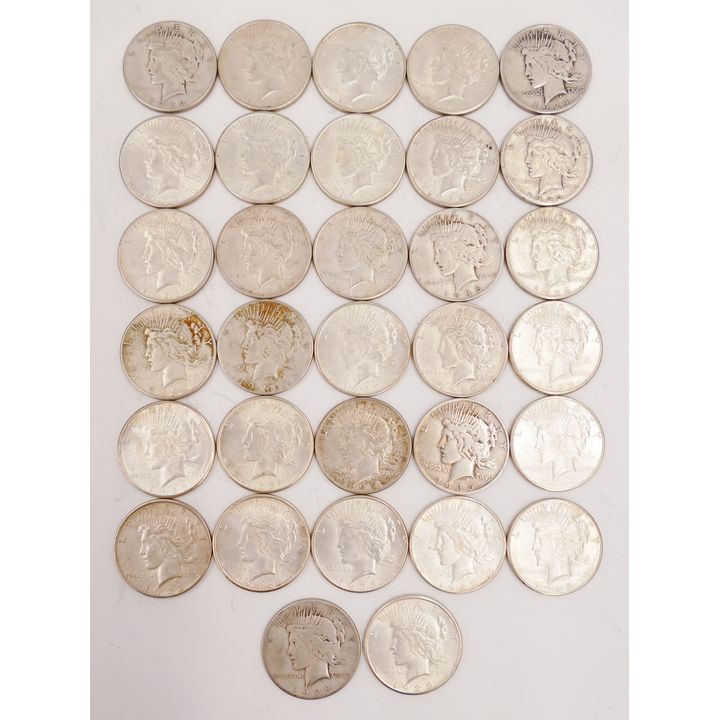 32pc United States Peace Silver Dollars