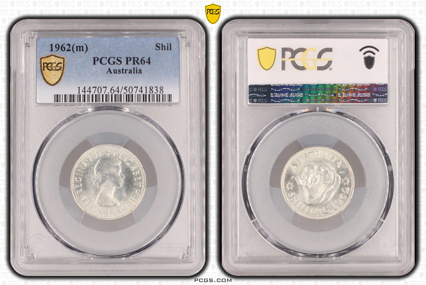 Elizabeth II, Shilling, 1962(m), PCGS PR64