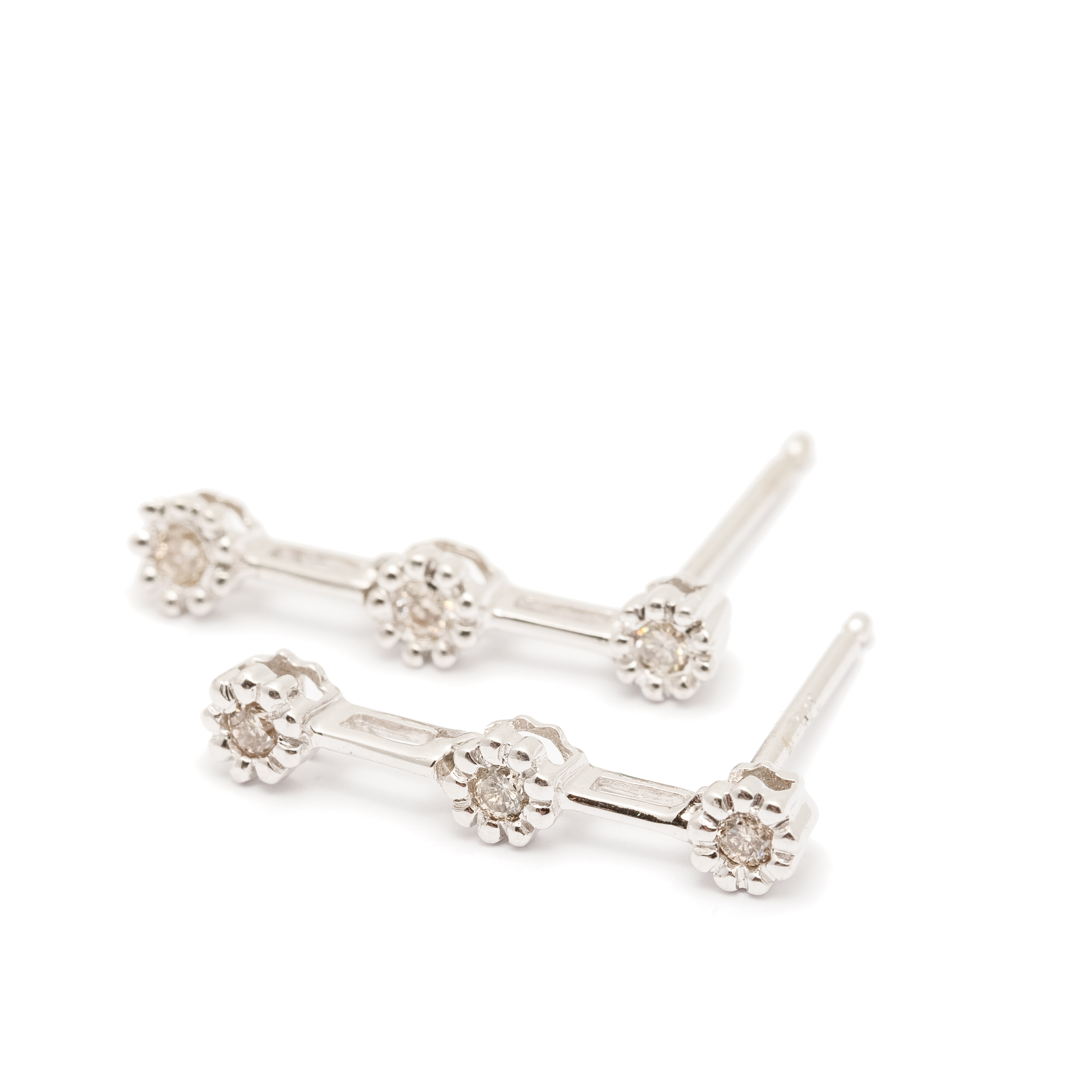 243 · Diamond Drop 9ct Gold Earrings