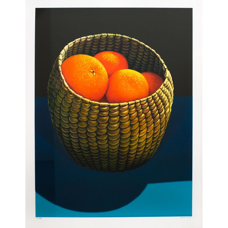Michael Smither 'Oranges in a Seagrass Basket'