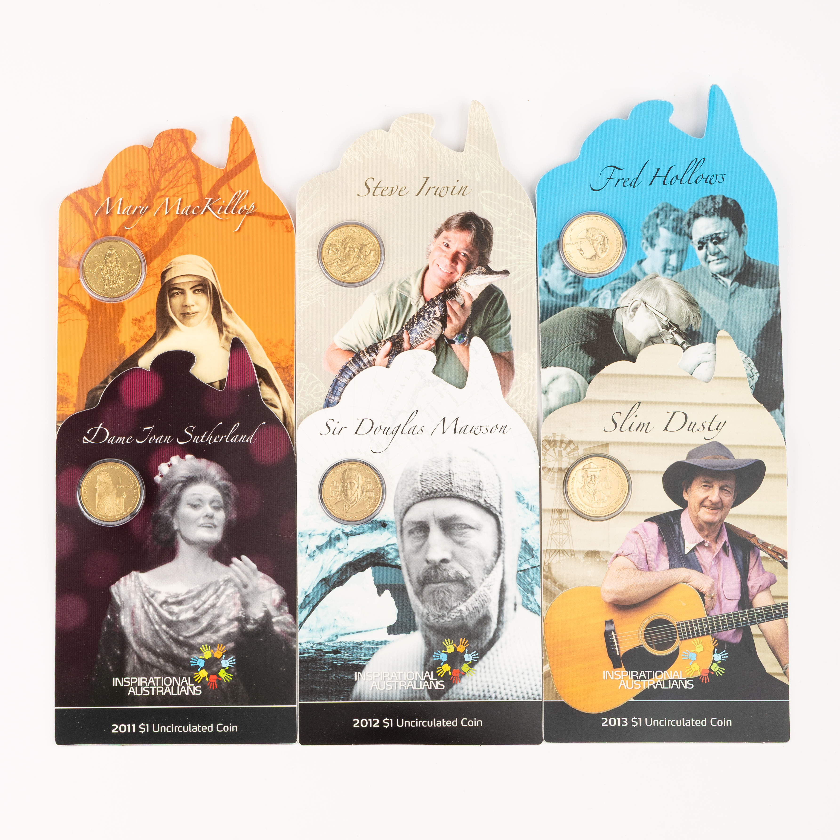 Elizabeth II, RAM - Inspirational Australians, One Dollar, 2008 - 2013, UNC