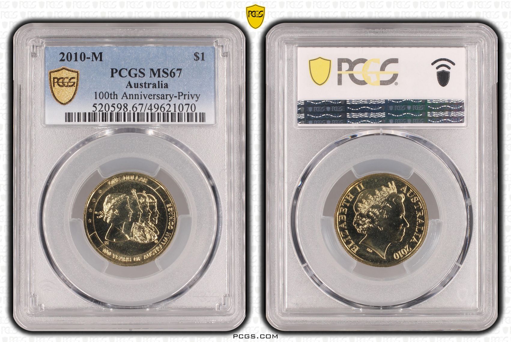 230 · 100th Anniversary-Privy , One Dollar, 2010-M, PCGS MS67