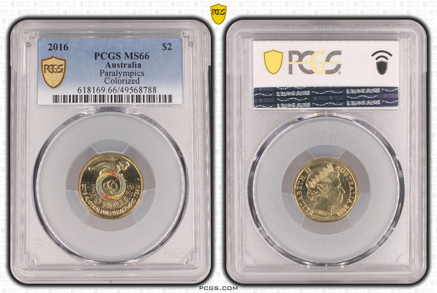Paralympics Colorized , Two Dollar, 2016, PCGS MS66