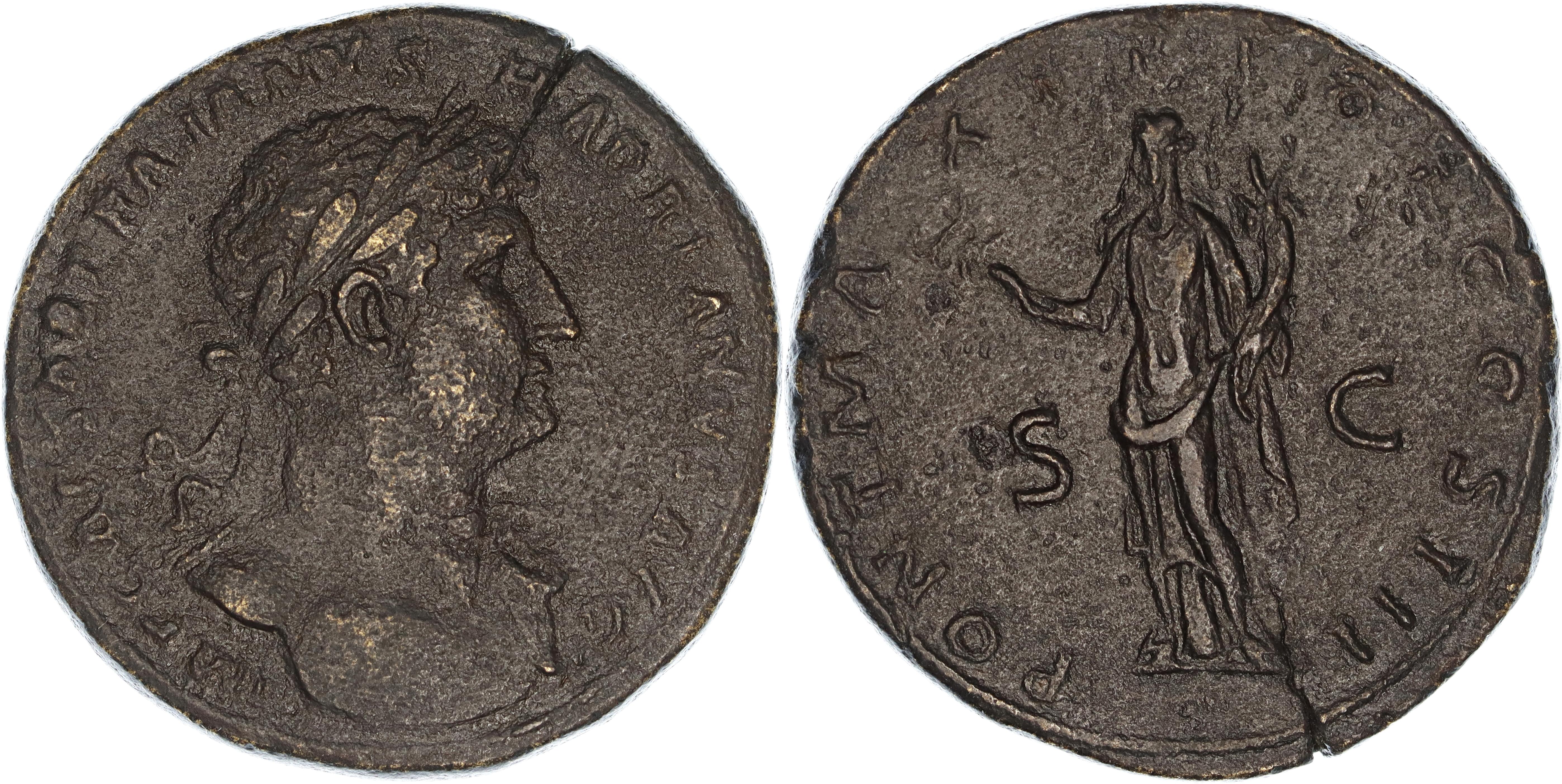 Roman Empire, Hadrian, Æ Sestertius, 119-120 AD, VF