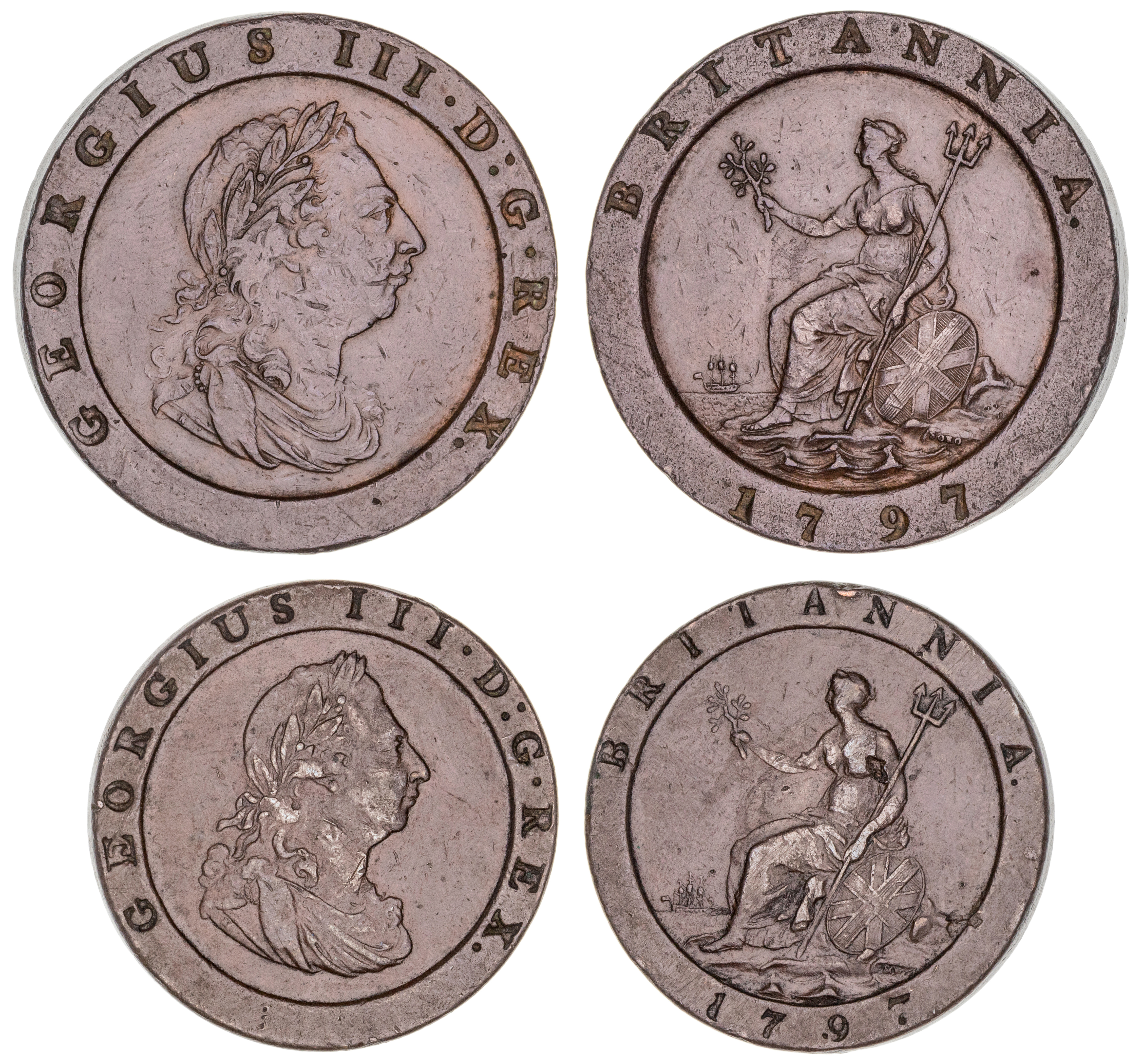 Great Britain, George III, Twopence, 1797, VF