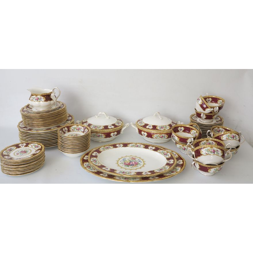 ROYAL ALBERT "LADY HAMILTON" 12 PLACE SETTING DINNER SERVICE, 78 piece