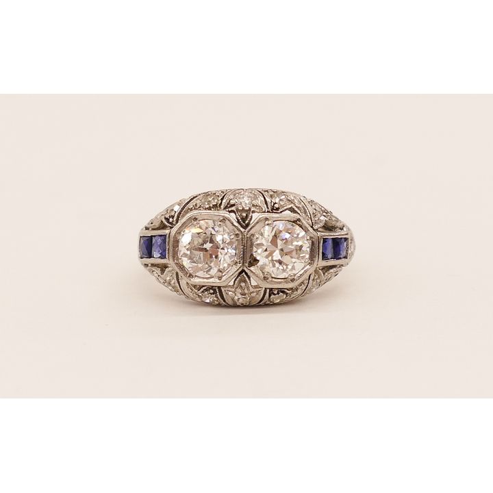 Lady's Edwardian Sapphire & Diamond 14k Ring
