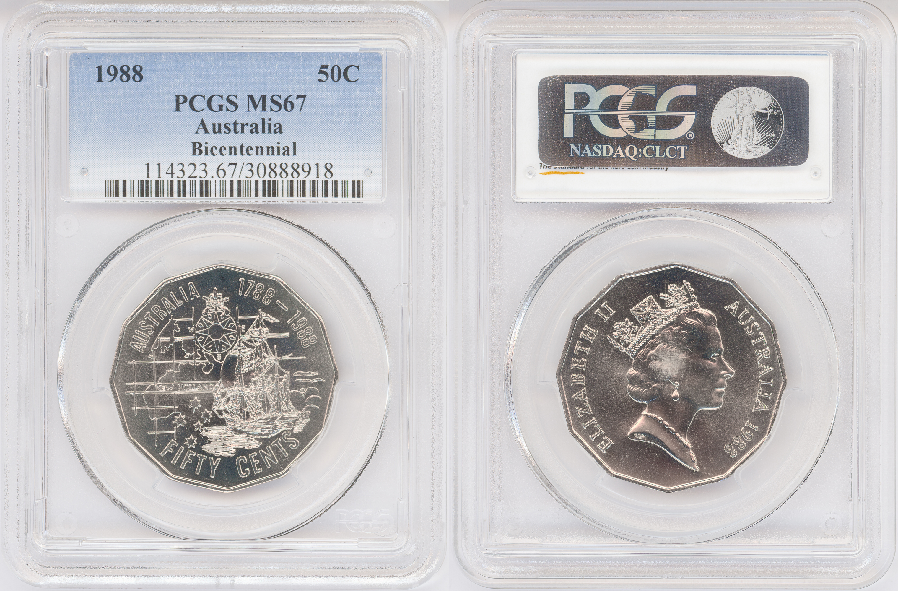 Bicentennial, Fifty Cent, 1988, PCGS MS67