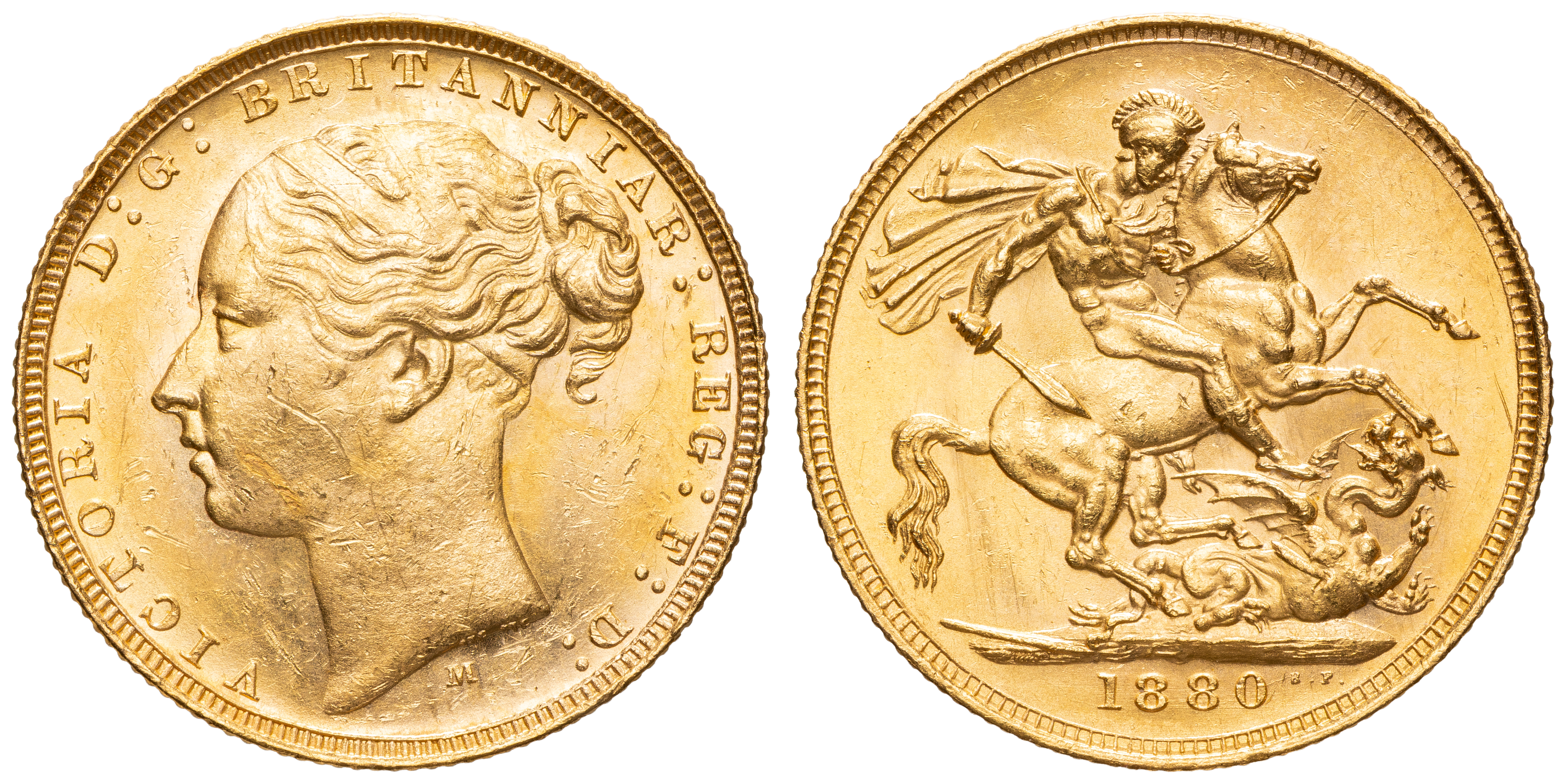 Victoria, Sovereign, 1880-M, aEF