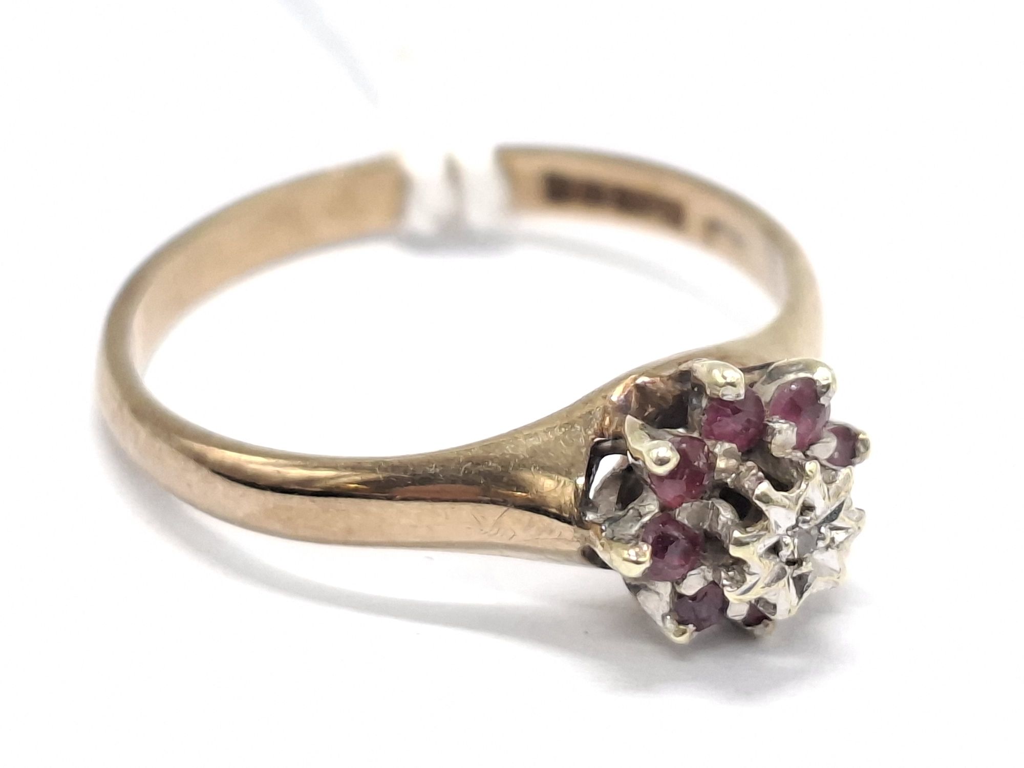 1103 · 9CT GOLD RUBY AND DIAMOND RING