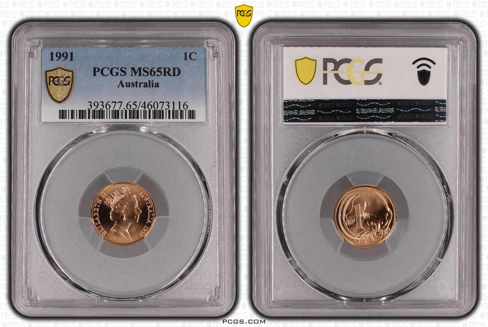 One Cent, 1991, PCGS MS65RD