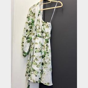 MILA asymmetric soft waisted mini dress - green leaf - 10-bar 62EE-9D5A-E9A2 - 51731/447