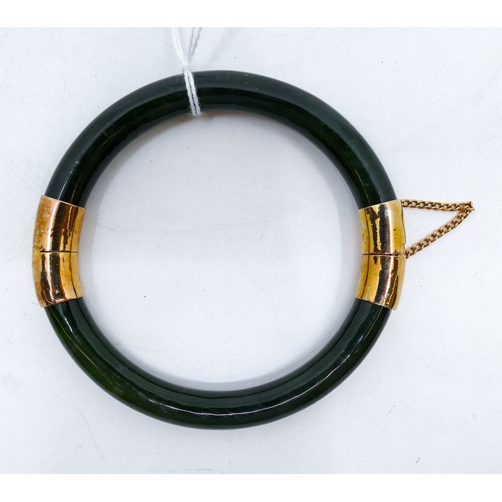 Chinese Spinach Jade Bangle Bracelet 3.25''