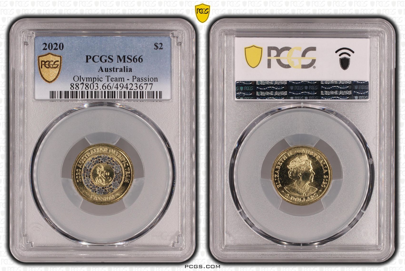 Olympic Team - Passion , Two Dollar, 2020, PCGS MS66