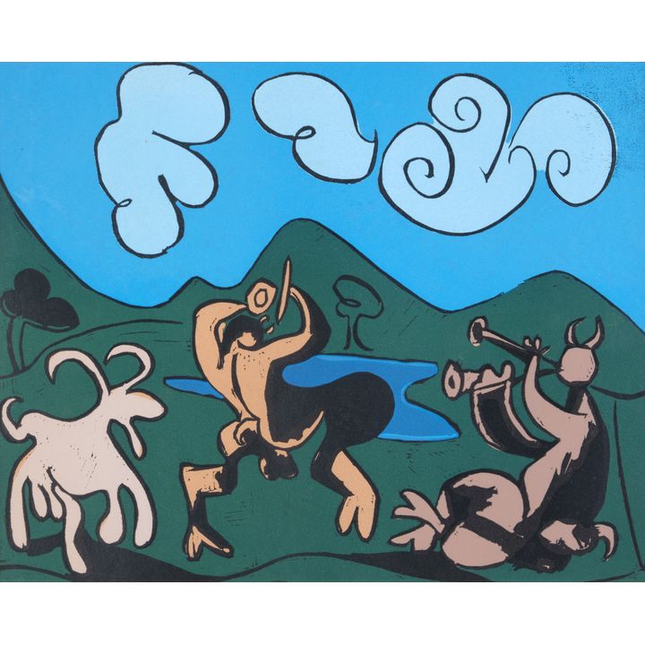 Pablo Picasso 'Two Satyrs and Goat'