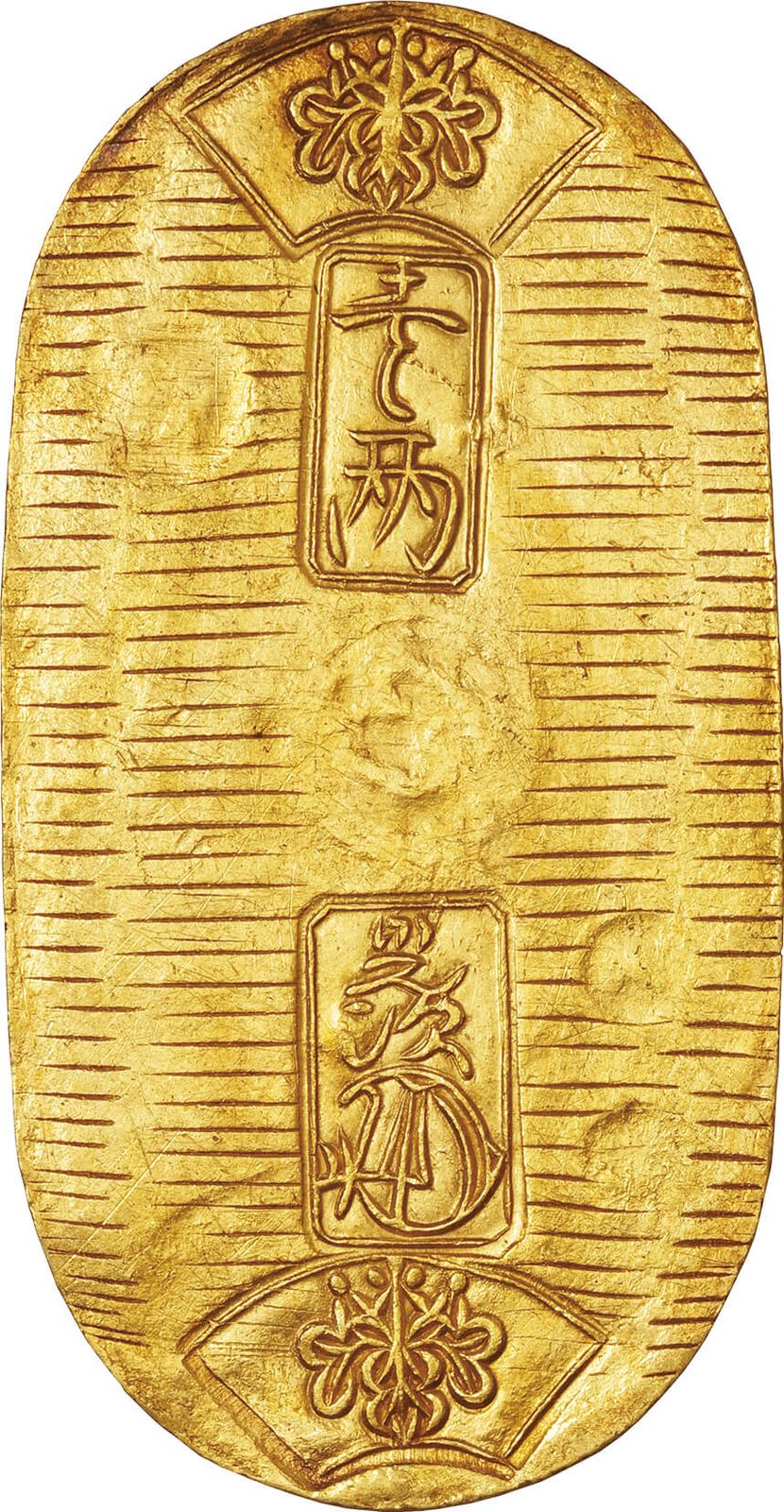 天保小判 Tenpo koban gold, back engraved, original, with certificate