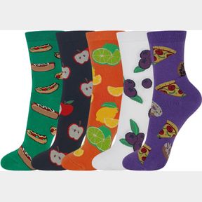 KONY WOMEN'S BUNNY FOOD PATTERNED CREW SOCKS CUTE FUN SOCKS GIFTS FOR WOMEN TEEN GIRLS