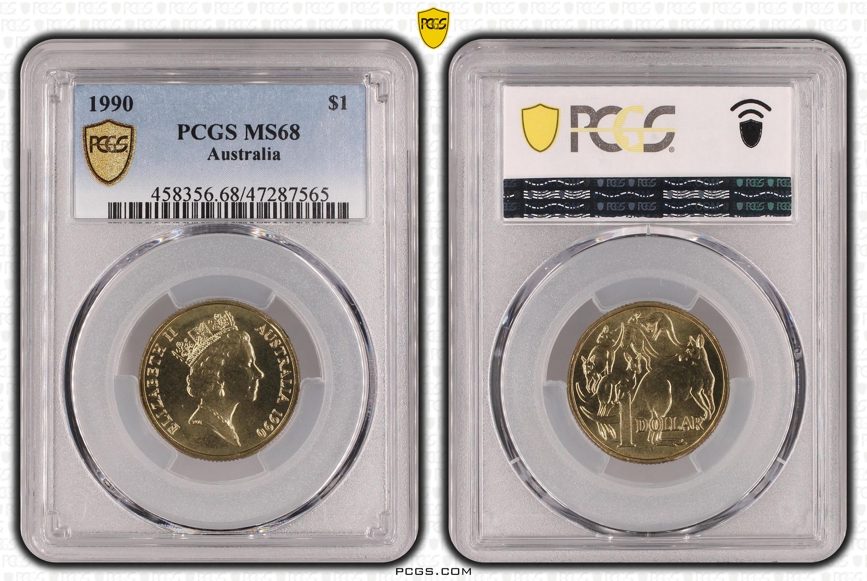 Elizabeth II, One Dollar, 1990, PCGS MS68