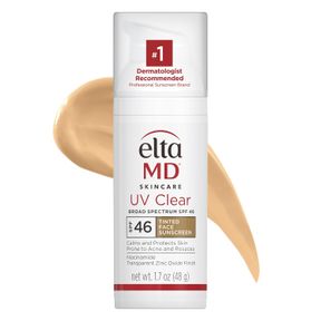 ELTAMD UV CLEAR TINTED FACE SUNSCREEN, SPF 46 OIL- FREE TINTED SUNSCREEN WITH ZINC OXIDE, DERMATOLOGIST RECOMMENDED SUNSCREEN, 1.7