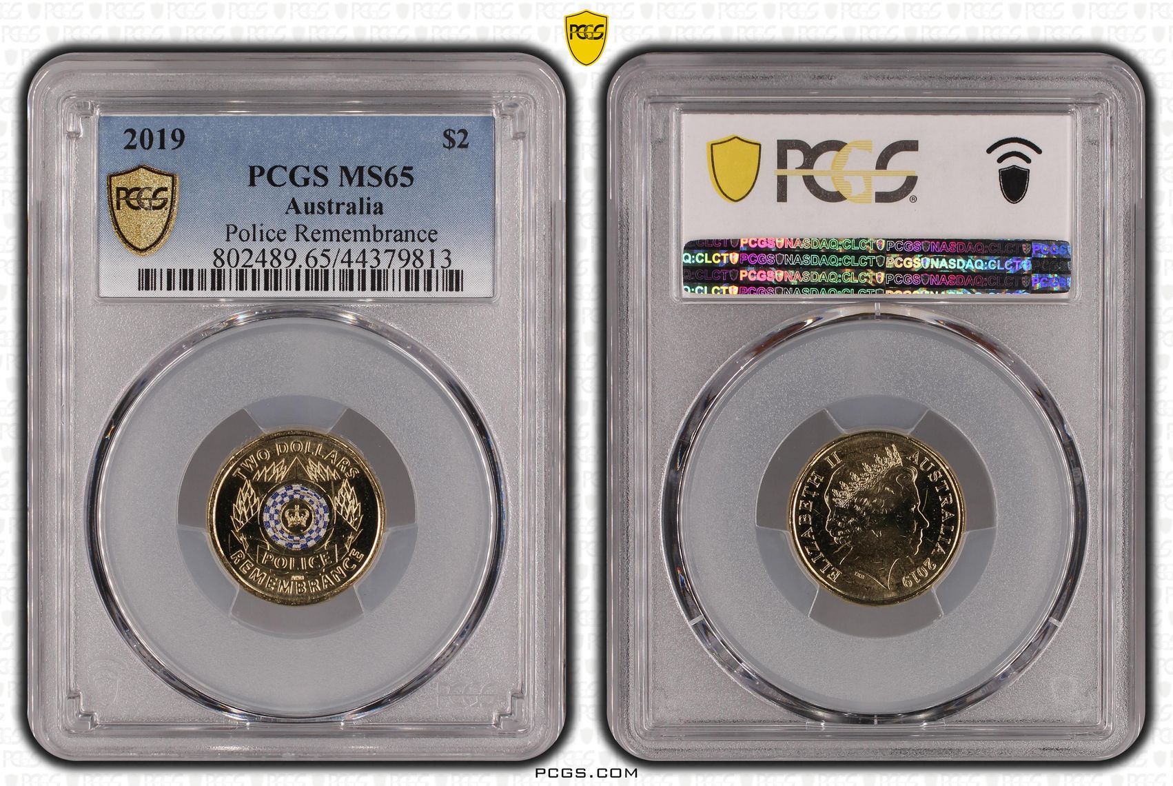 2019 Australia Two Dollar, $2 Police Remembrance PCGS - MS65 -813
