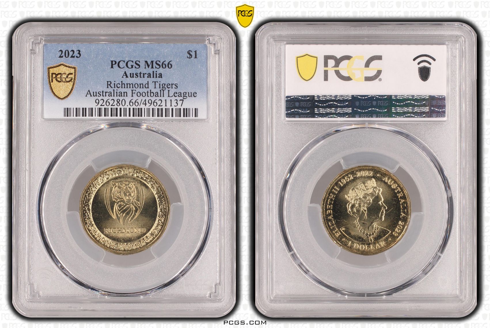 324 · AFL - Richmond Tigers POP 7/0, One Dollar, 2023, PCGS MS66