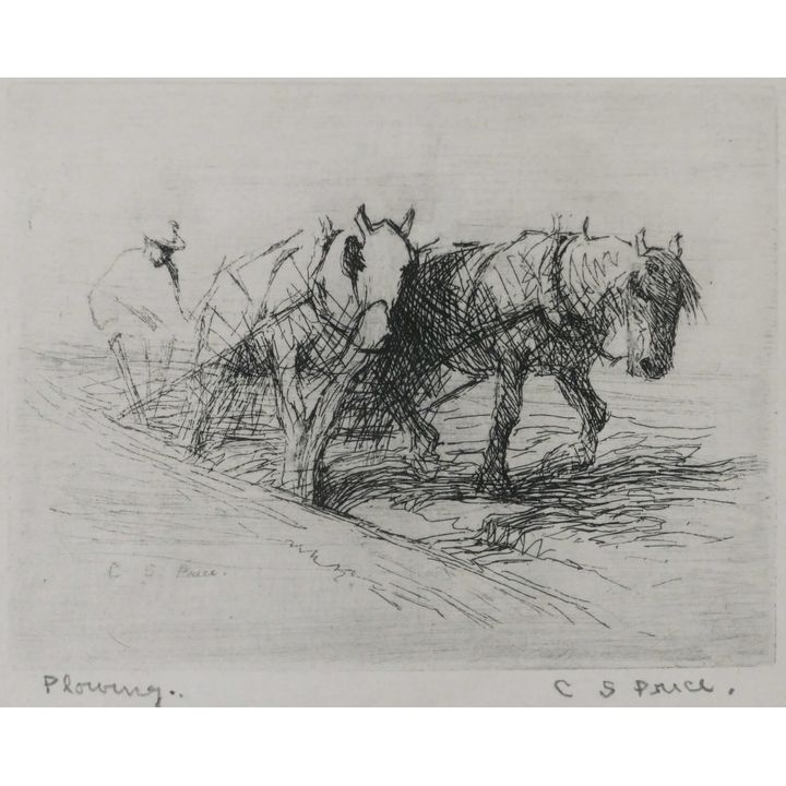 C.S. Price ''Plowing'' Etching