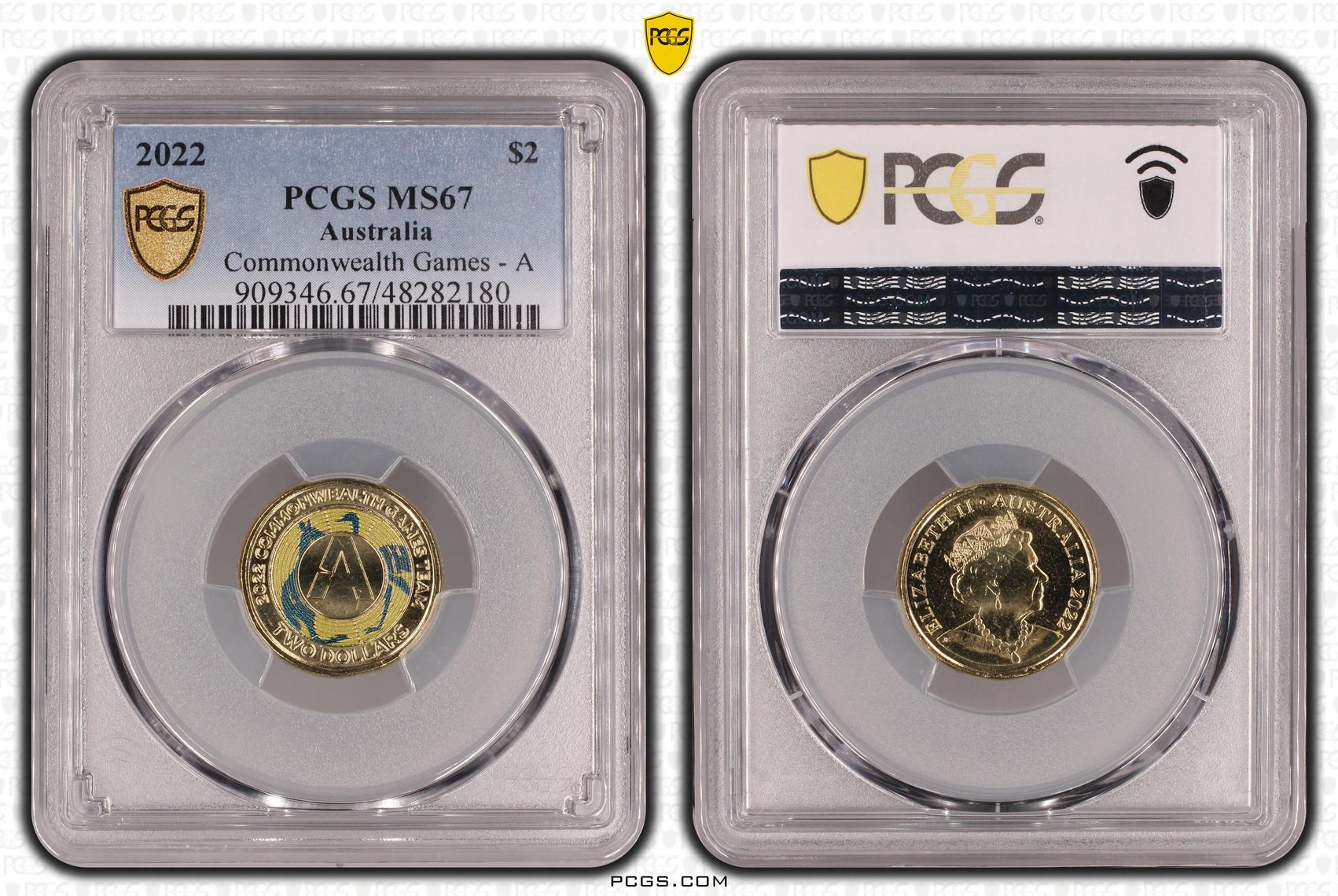 Commonwealth Games - A Colorized, Two Dollar, 2022, PCGS MS67