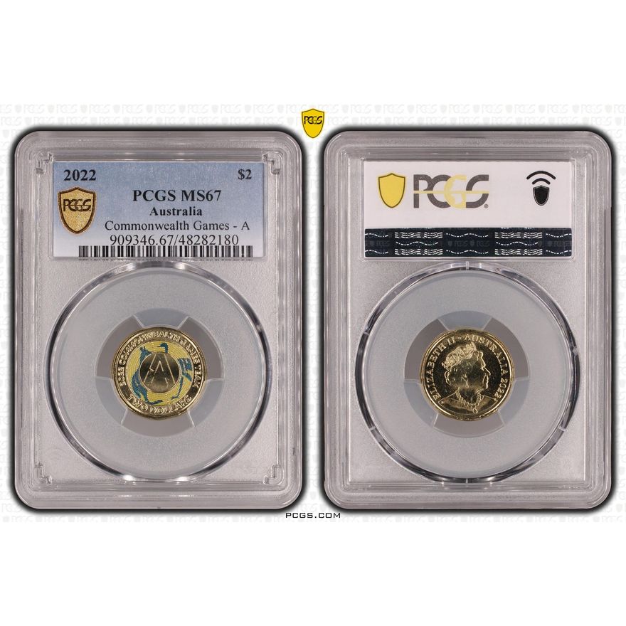 Commonwealth Games - A Colorized, Two Dollar, 2022, PCGS MS67