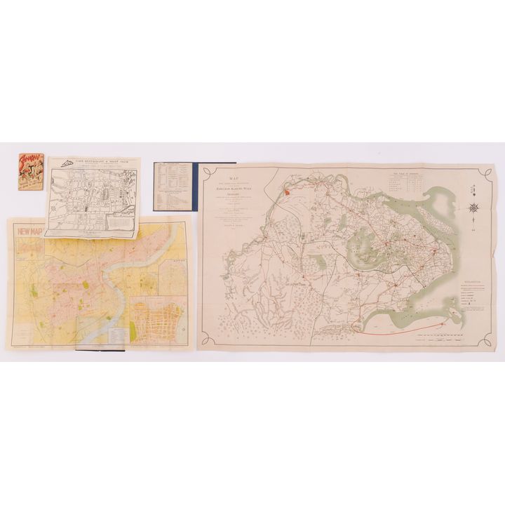 3pc Mann's 1909 Shanghai Shooting District Map Etc.