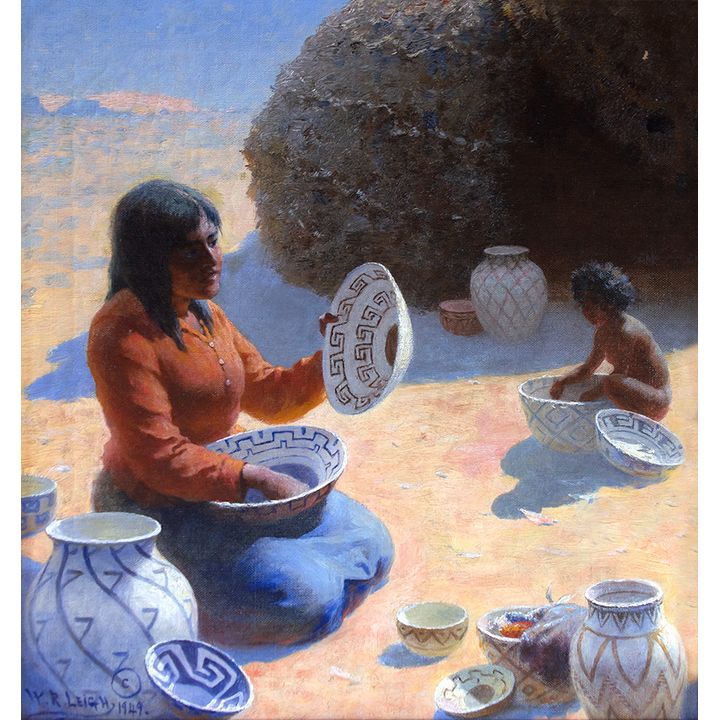 William R. Leigh (1866-1955), Mohavi Basket Connoisseur