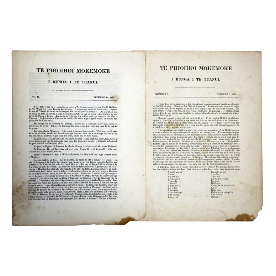 GOVERNMENT NEWSPAPER - J.E. GORST, Te Pihoihoi Mokemoke,