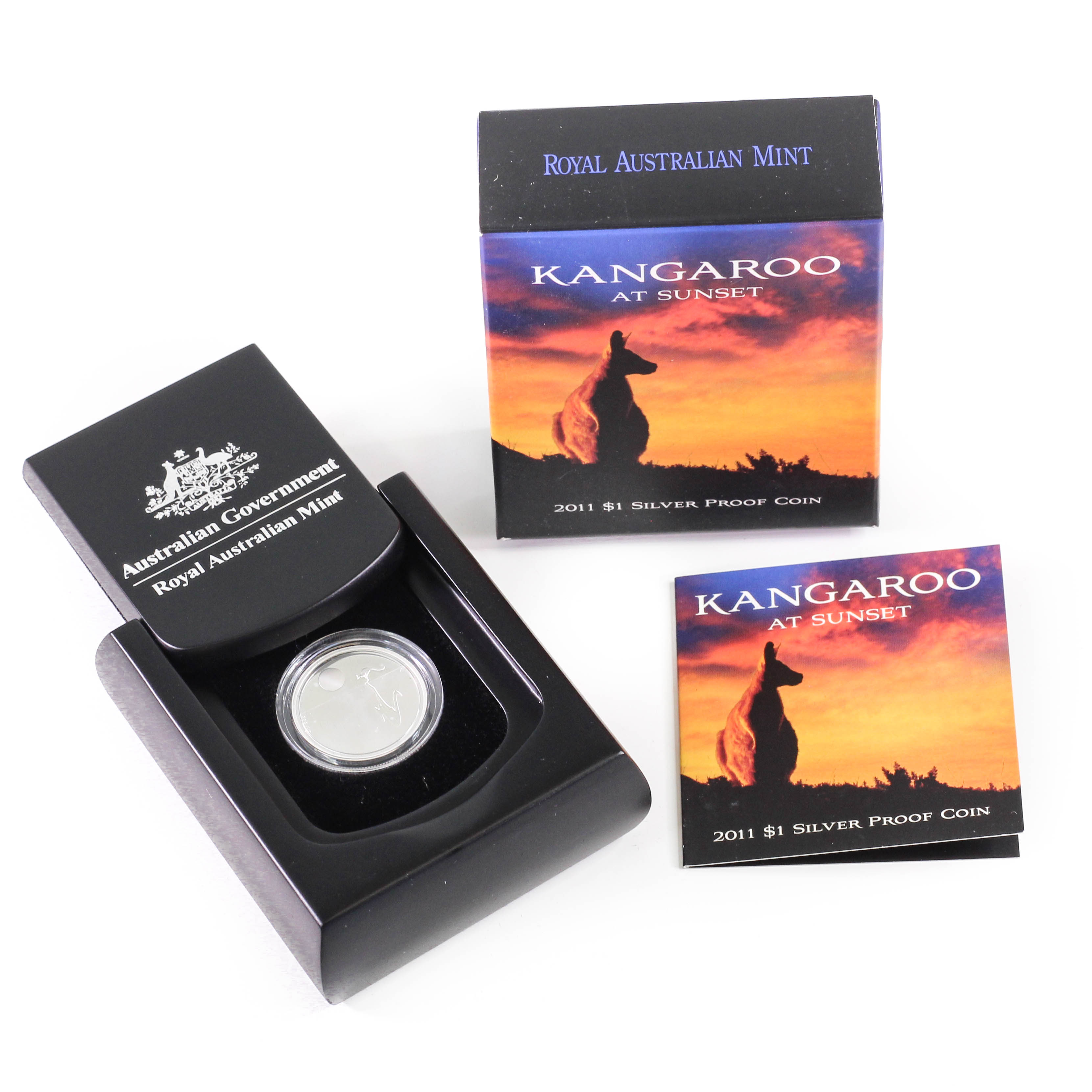 2011 RAM $1 Kangaroo at Sunset Silver Proof Coin - Box & COA