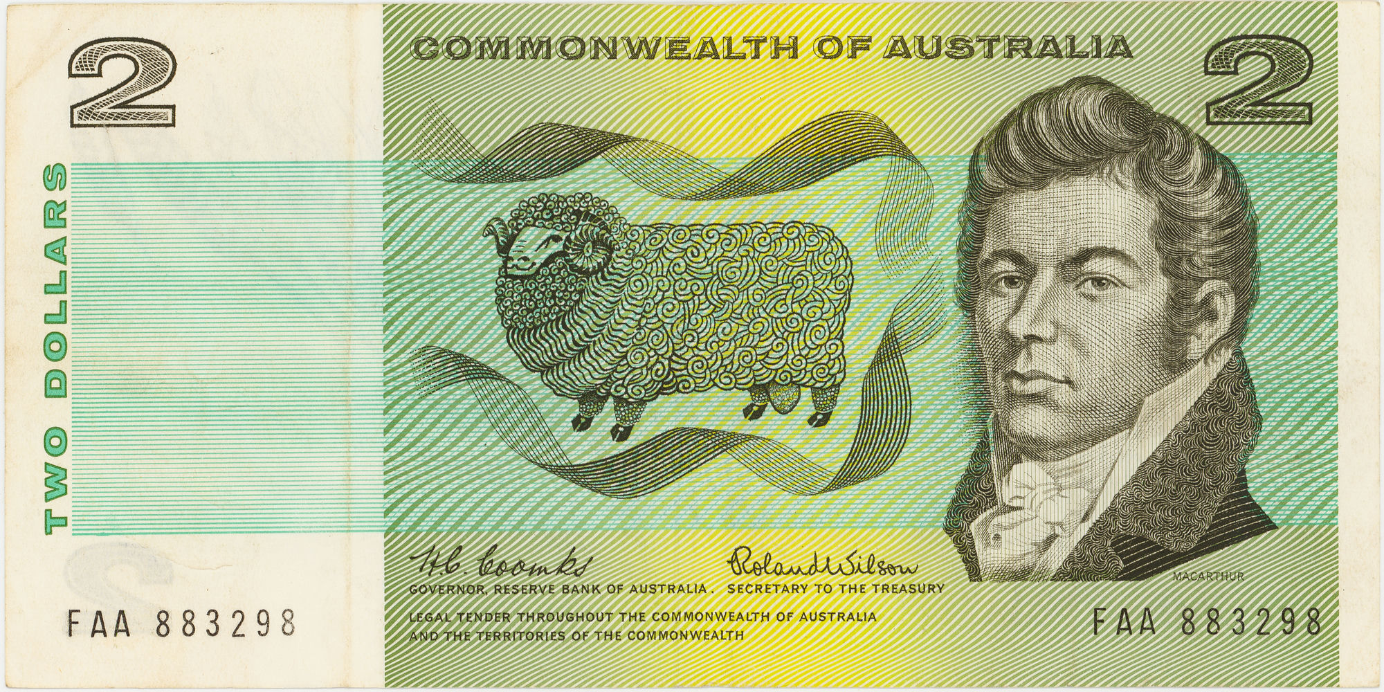 Coombs/Wilson, Two Dollars, 1966, VF