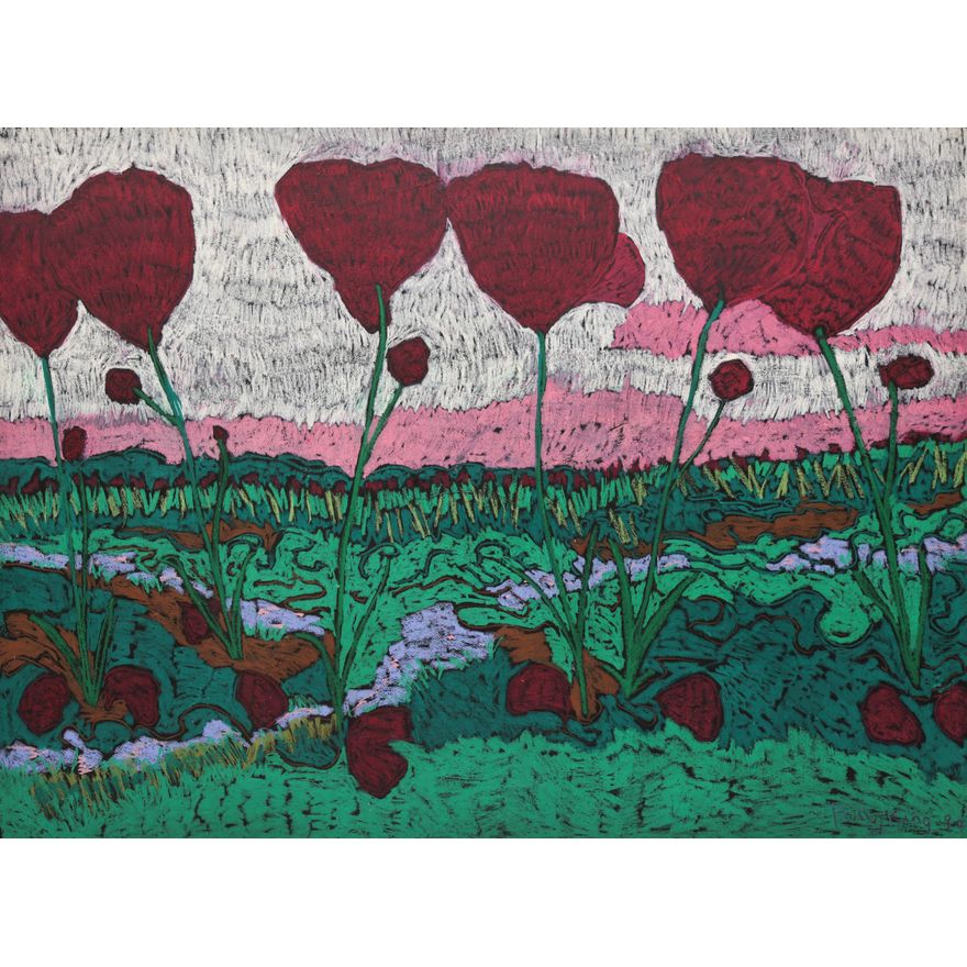 Billy King ''Sunny Skagit Sunday'' 1990 Oil Pastel