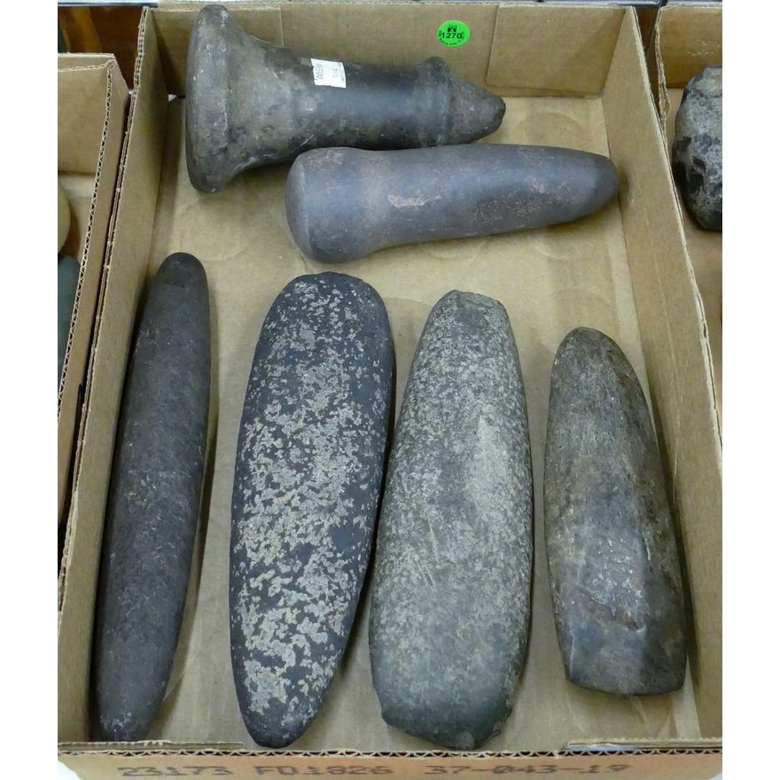 Box 6pc Stone Chisels and Pounders