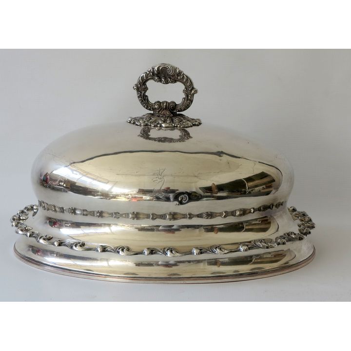 LARGE VICTORIAN SILVERPLATED MEAT COVER