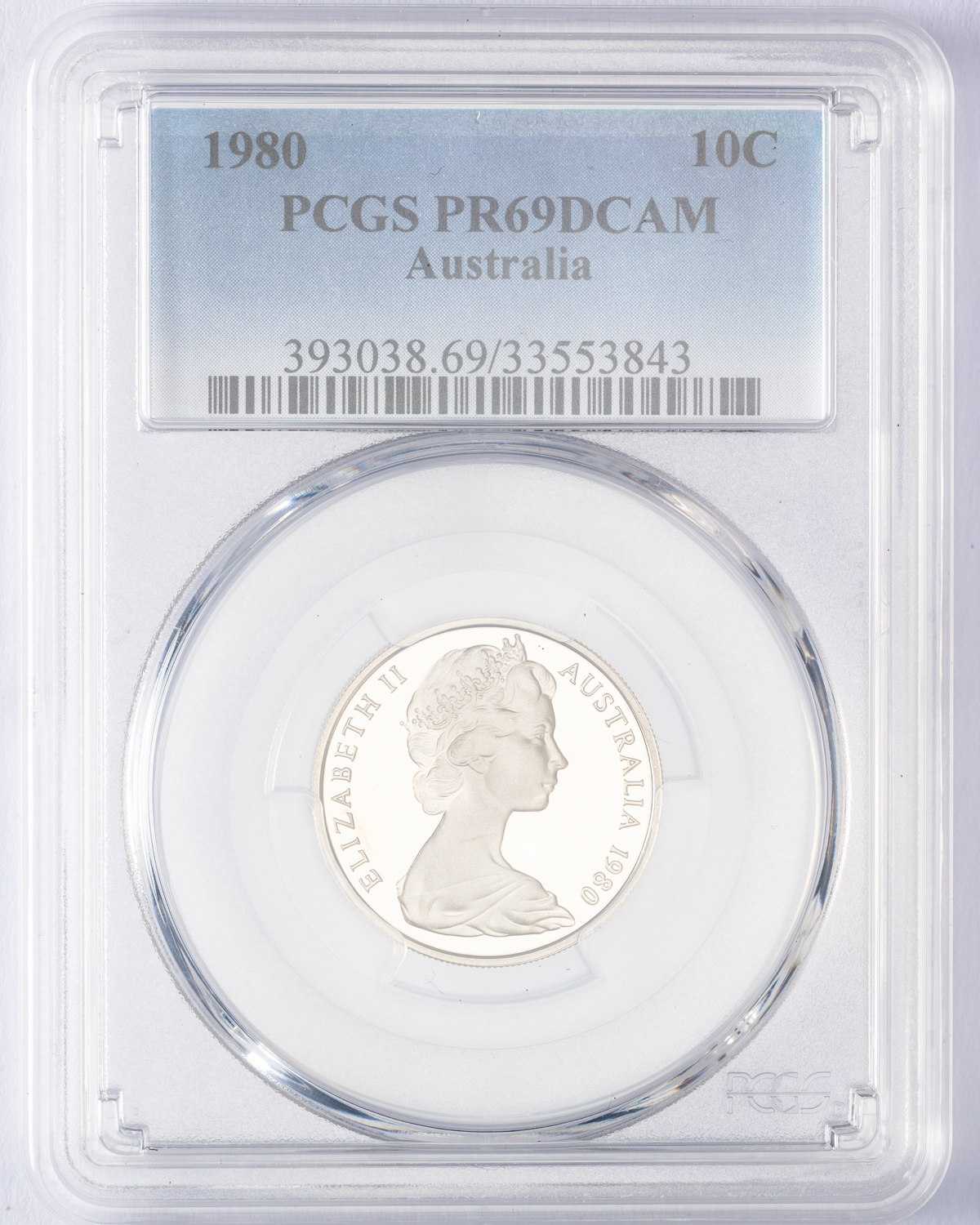 Elizabeth II, Ten Cent, 1980, PCGS PR69DCAM