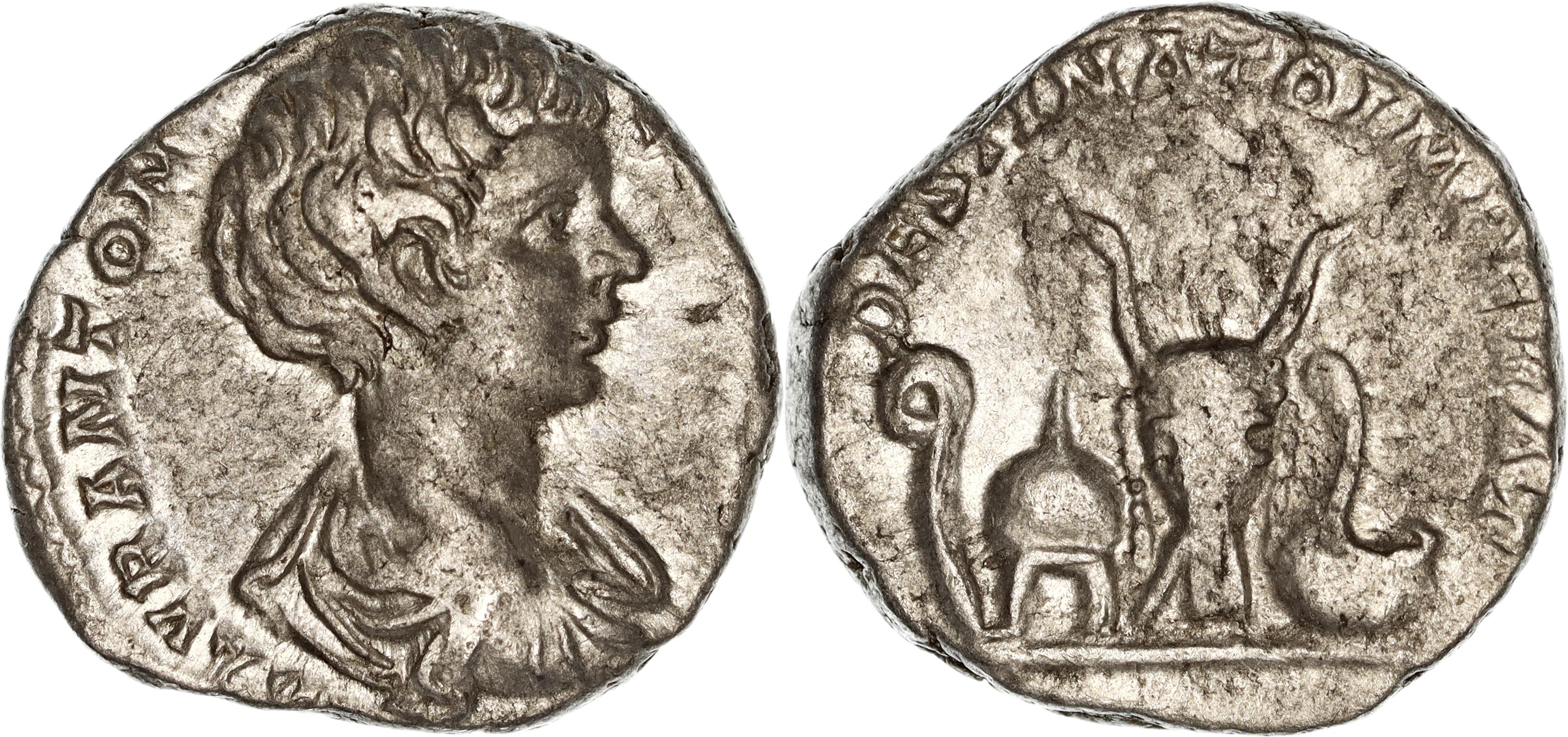 Roman Empire, Caracalla, Silver Denarius, 198 AD, nVF