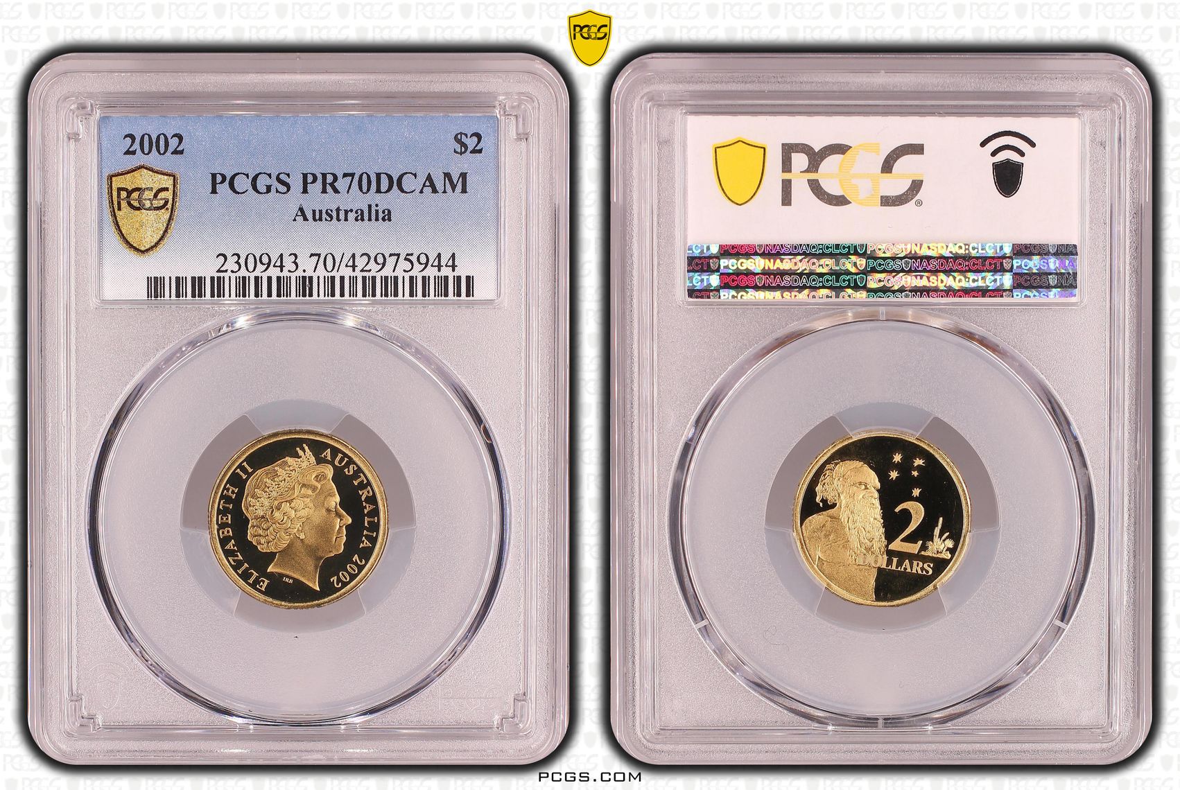 2002 Australia Two Dollar, $2 PCGS - PR70DCAM POP 15/0 -944